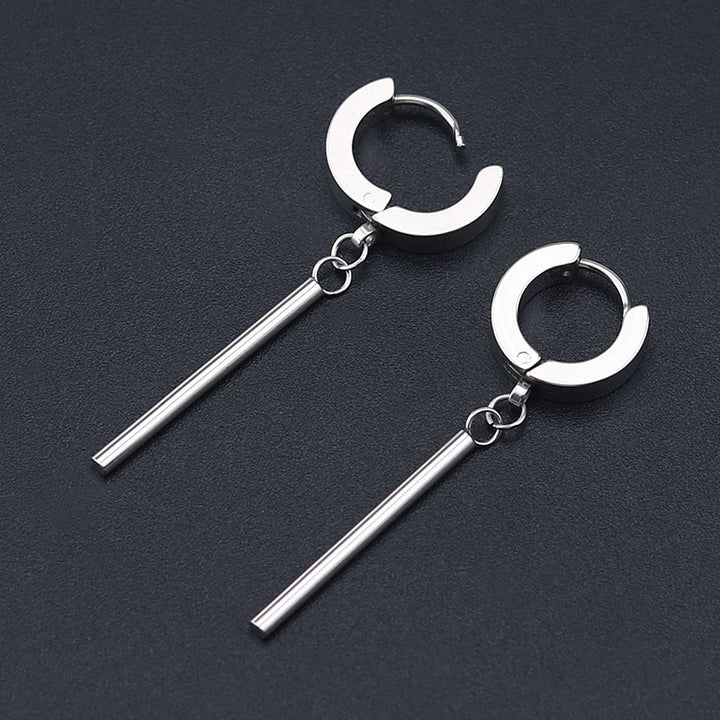 Boucle d'oreille pendante anneau large zoro en acier inoxydable pour homme - 45 x 9 mm - 2,5 g.